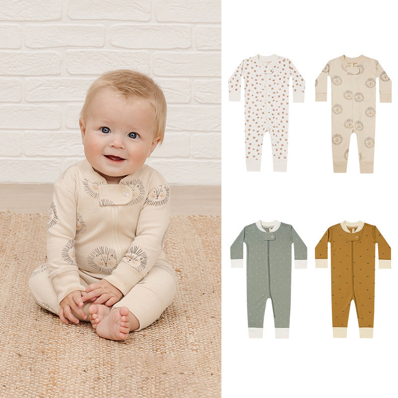 Naptime Cotton Romper – Breathable, Printed One-Piece for Babies