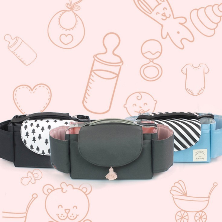Baby Stroller Organizer Bag – Nappy Storage, Cup Holder & On-the-Go Essentials