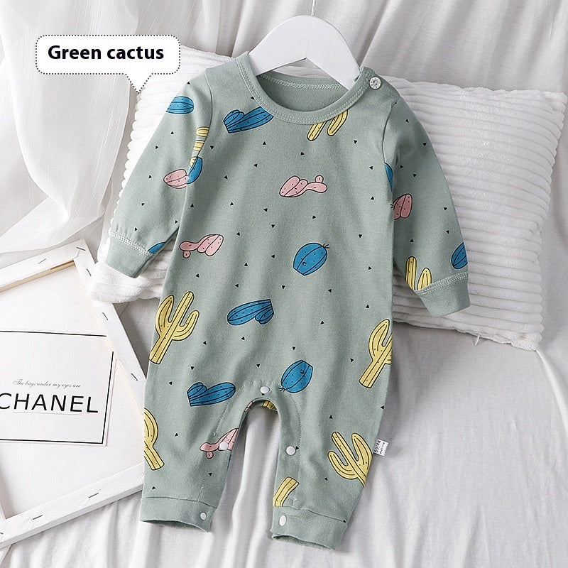 Naptime Autumn Cotton Baby Romper – Soft, Breathable Pajama Jumpsuit (Long Sleeve)