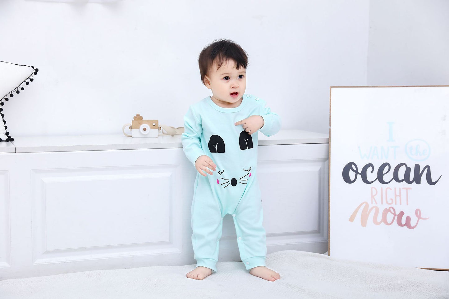 Naptime Autumn Cotton Baby Romper – Soft, Breathable Pajama Jumpsuit (Long Sleeve)