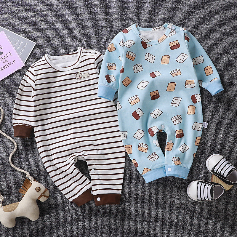 Naptime Autumn Cotton Baby Romper – Soft, Breathable Pajama Jumpsuit (Long Sleeve)
